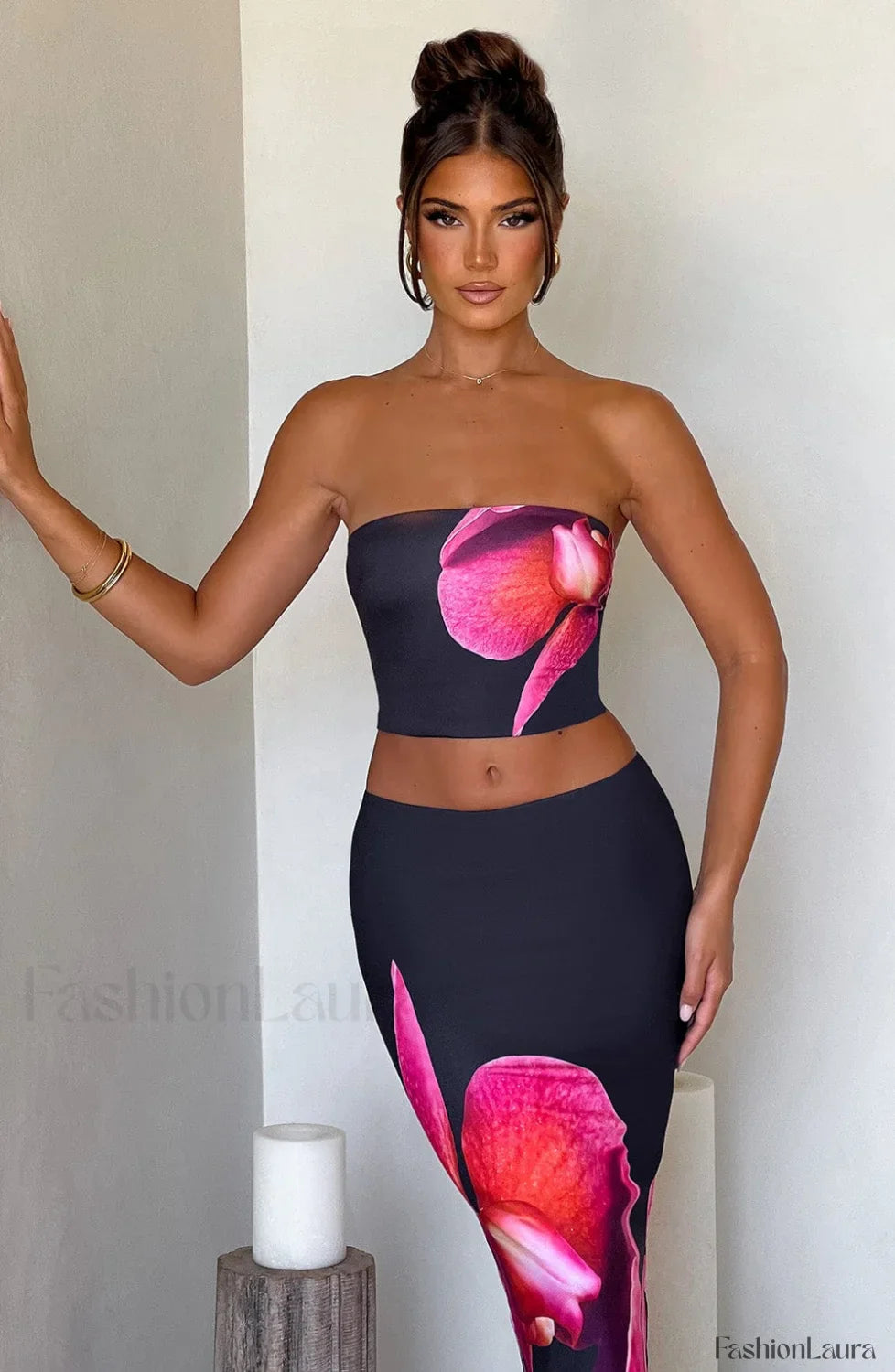 Allegra Top - Trendy Black Floral Print