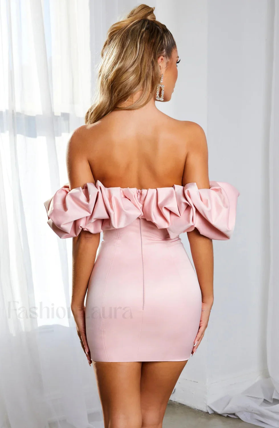 Allie Mini Dress Trendy - Baby Pink