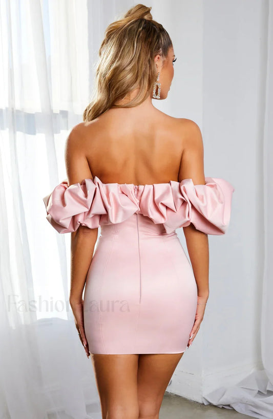 Allie Mini Dress Trendy - Baby Pink