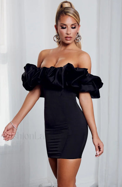 Allie Mini Graceful Dress - Black
