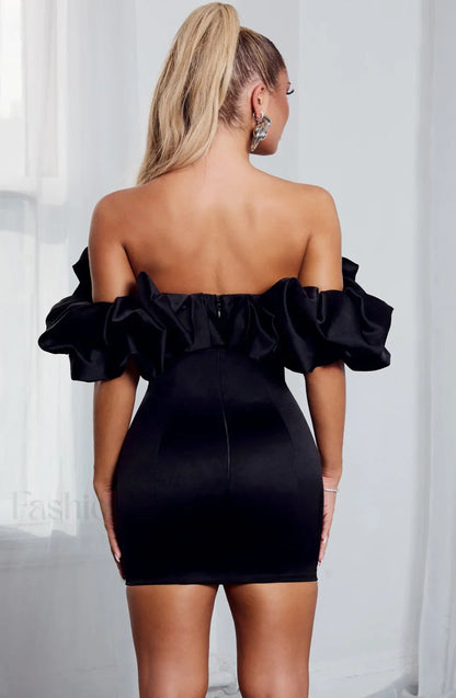 Allie Mini Graceful Dress - Black