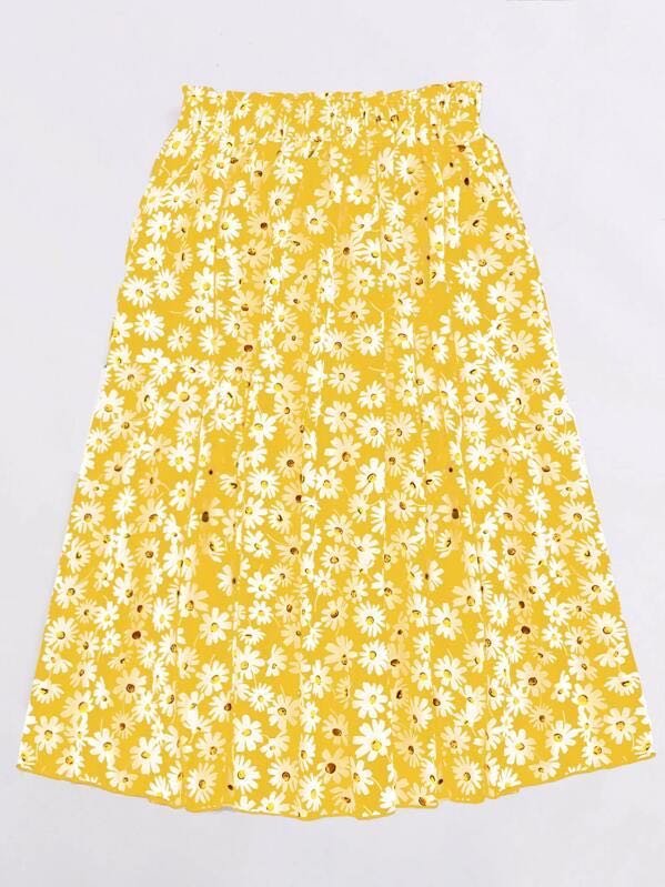 Allover Daisy Print Skirt for Women