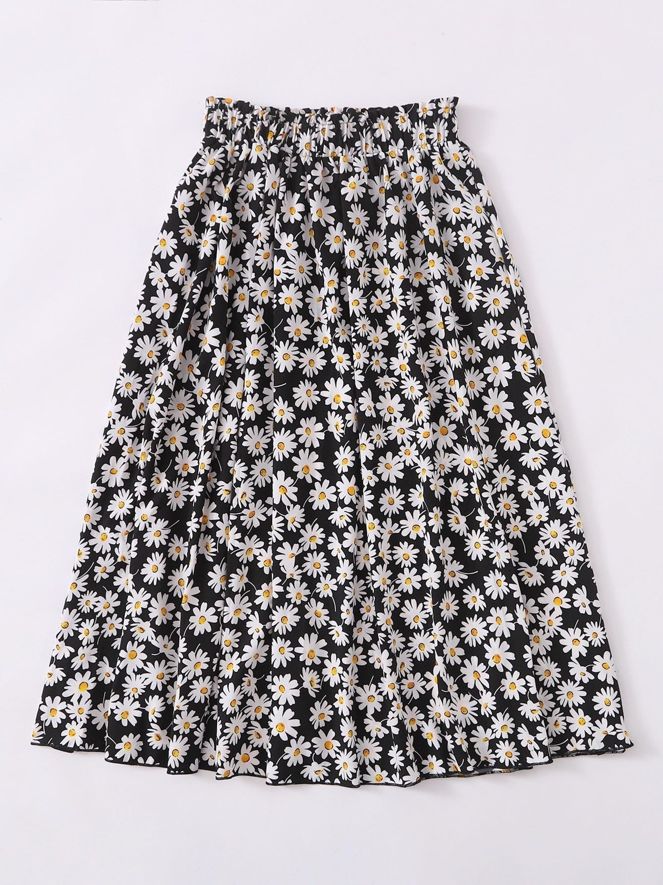 Allover Daisy Print Skirt for Women