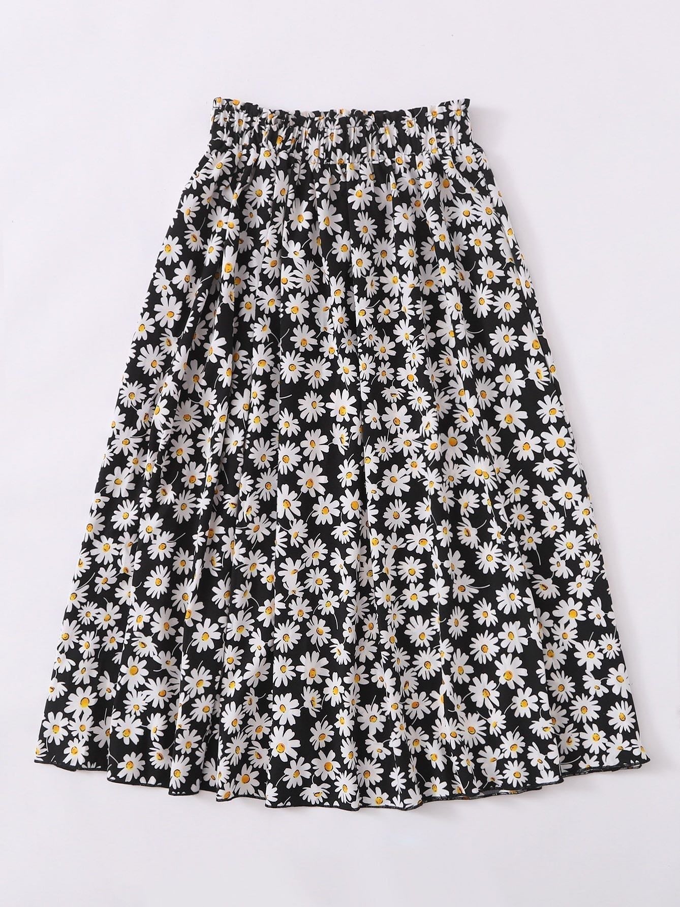 Allover Daisy Print Skirt for Women