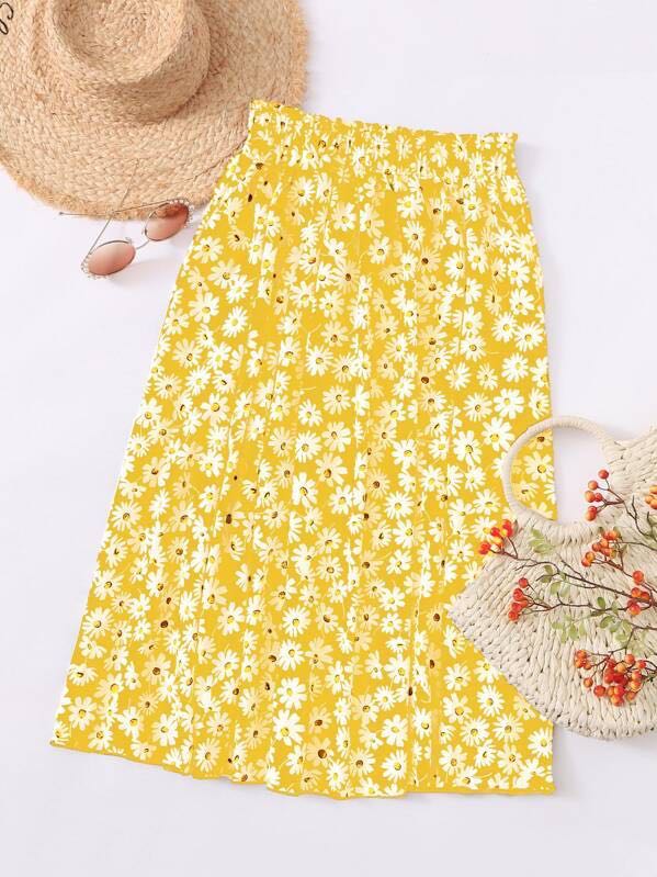Allover Daisy Print Skirt for Women