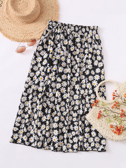 Allover Daisy Print Skirt for Women