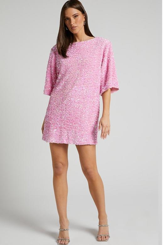 Minivestido sin espalda con lentejuelas de Alma