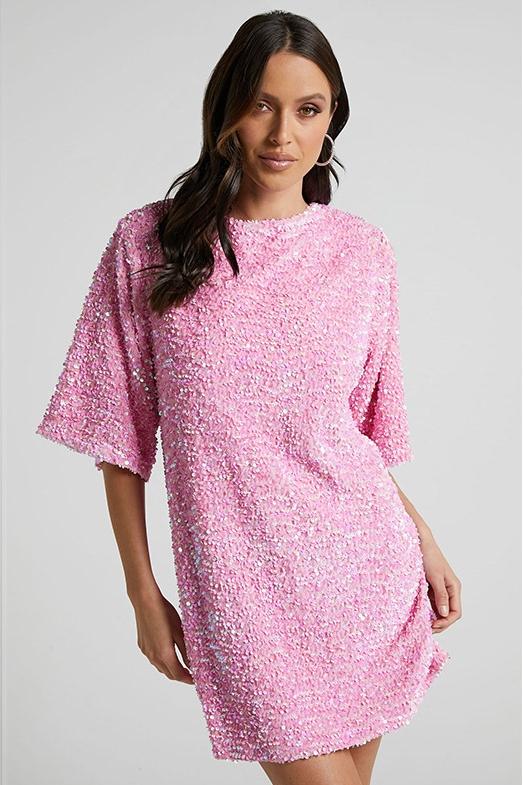 Minivestido sin espalda con lentejuelas de Alma