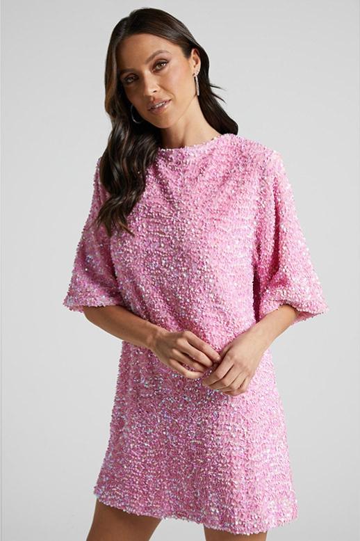 Minivestido sin espalda con lentejuelas de Alma
