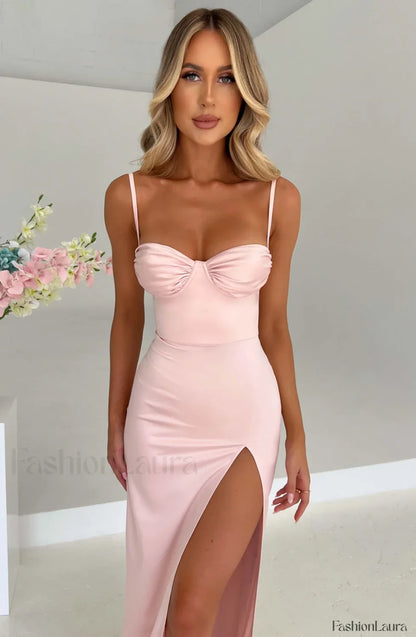 Alora Maxi Graceful Dress - Blush