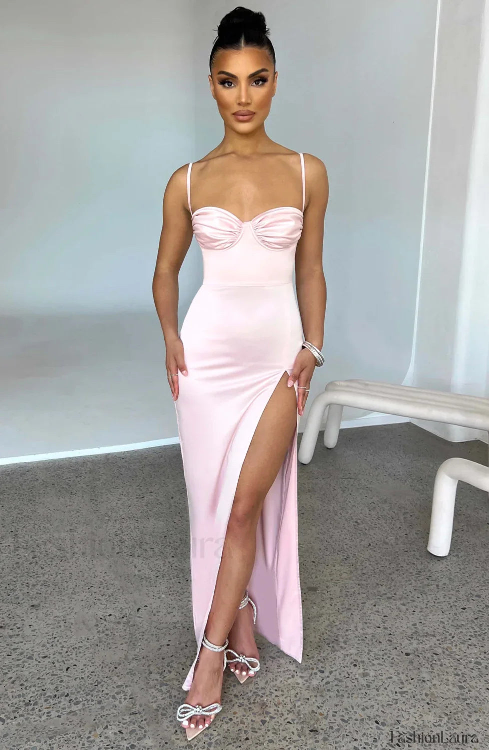 Alora Maxi Graceful Dress - Blush