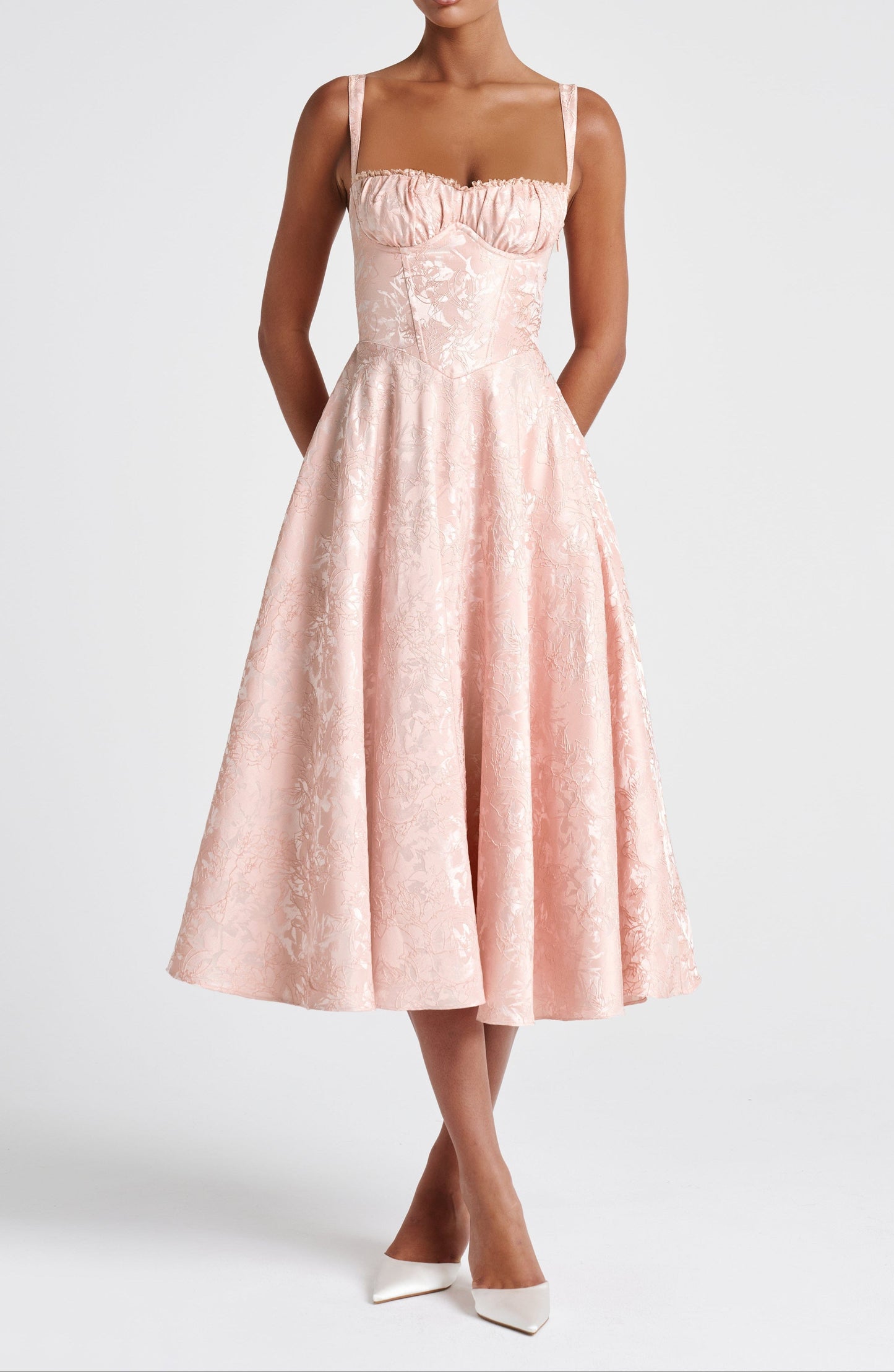 Genevra Midi Dress - Soft Peach