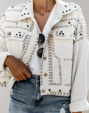 Chaqueta vaquera elegante con tachuelas | Ideal para días informales de otoño