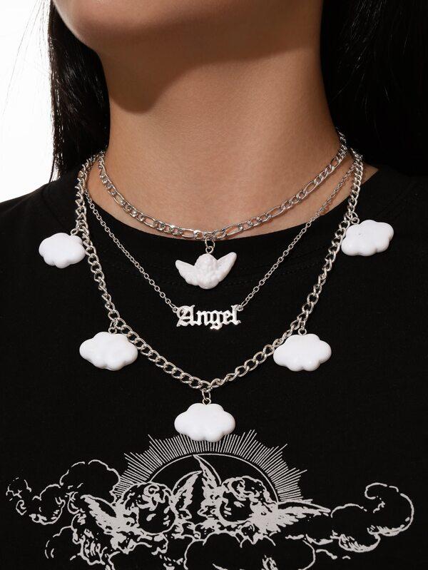 Angel Charm Layered Necklace for Women