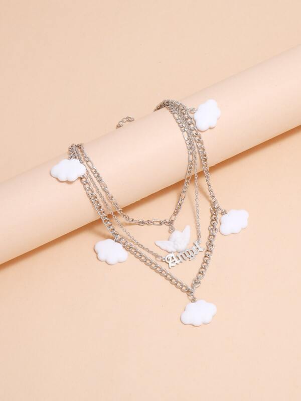 Angel Charm Layered Necklace for Women