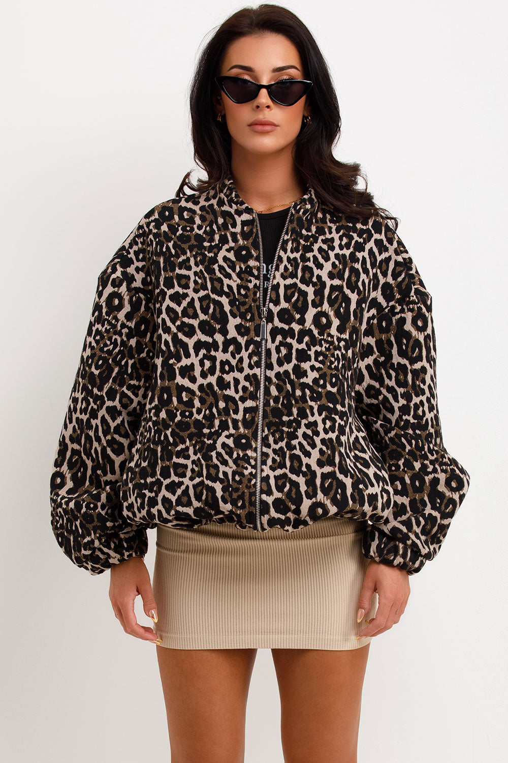 Abrigo con estampado de leopardo retro 