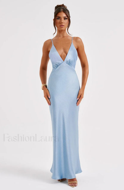 Anja Maxi Graceful Dress - Turquoise