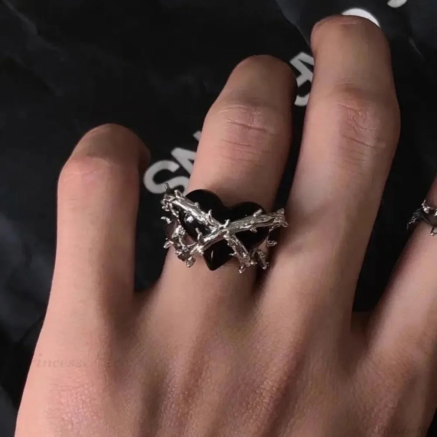 Antique Dark Spiky Heart Gothic Band