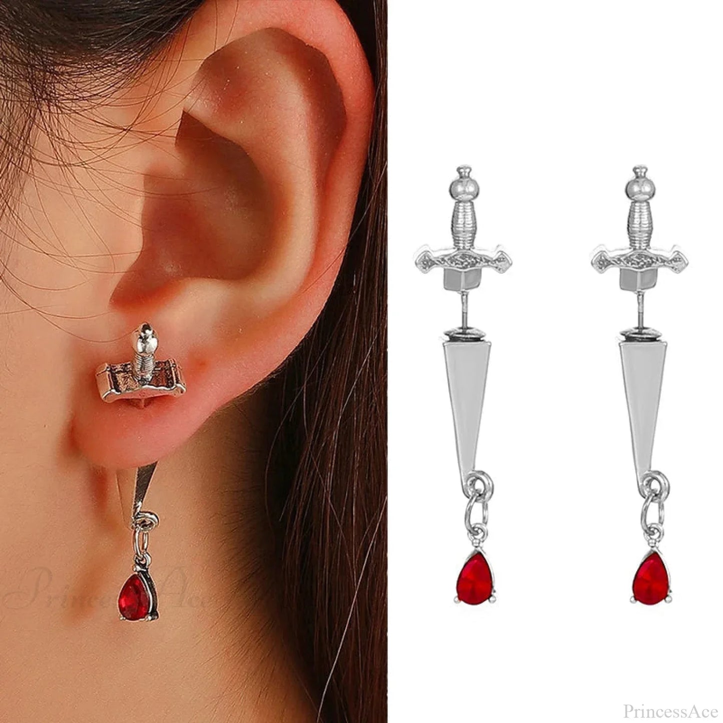Antique Dim Gothic Blade Stiletto Earring