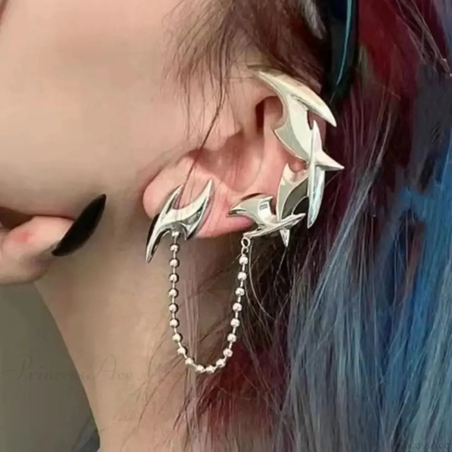 Antique Futuristic Geometric Clasp Earring