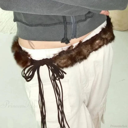 Antique Gothic Hairy Patchwork Bind Girdle