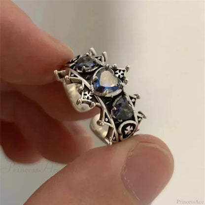 Antique Lolita Gothic Heart Cross Ring