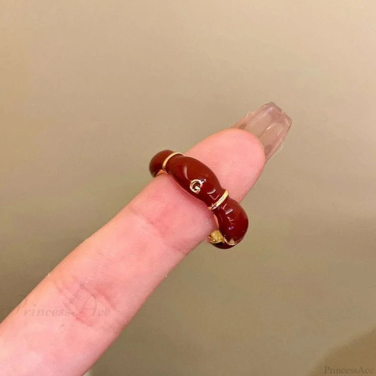 Antique Mysterious Crimson Crystal Cross Band