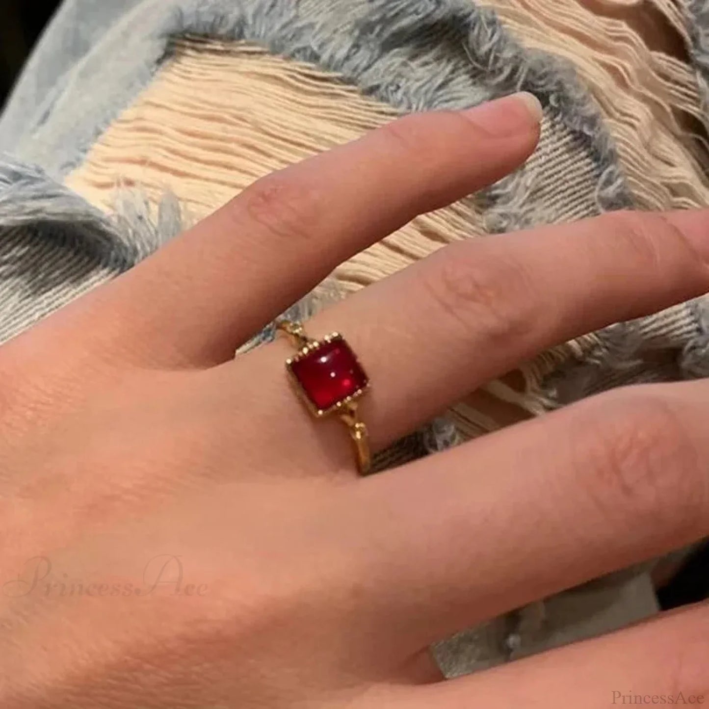 Antique Mysterious Crimson Crystal Cross Band