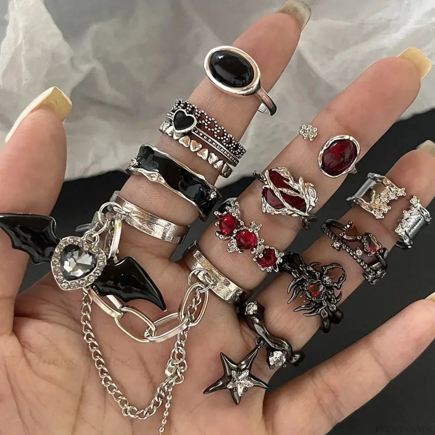 Antique Seraphic Silver Gothic Band