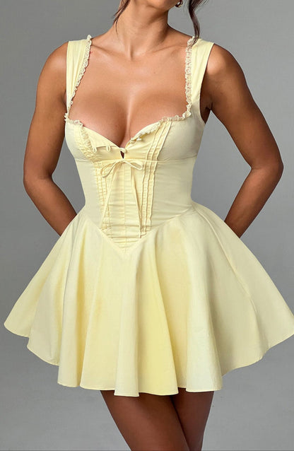 Emily Mini Dress-Lemon