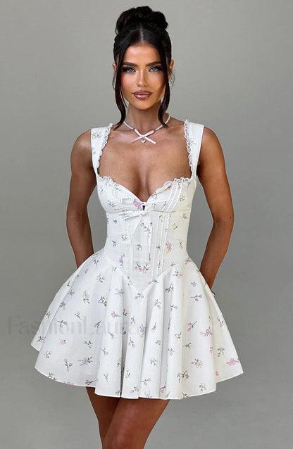 Antonella Mini Dress Trendy - Multi Floral Print