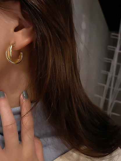 1 Pair Hoop Earrings For Birthday Gift Prom Imitation Pearl Alloy Drop Fashion for Women