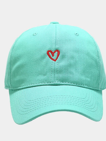 Cotton Baseball Caps Unisex Casual Sunhat Heart Embroidery Man Women Summer Hat Outsport Daily Duck Tongue Cap Couple Sun Visor for Women