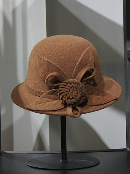 Party Hat Party Wedding Special Occasion Flower Flower Wine Camel Hat / White / Blue / Fall / Winter / Spring for Women