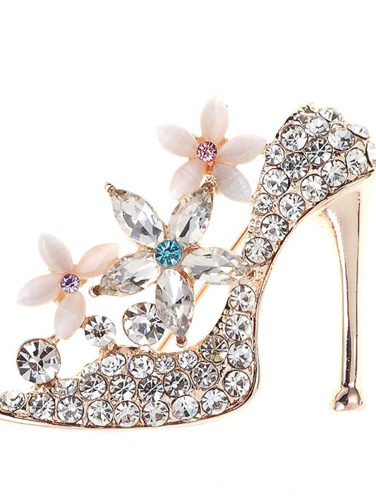 AAA Cubic Zirconia Brooches Classic Stylish Brooch Jewelry Gold For Daily Date for Women