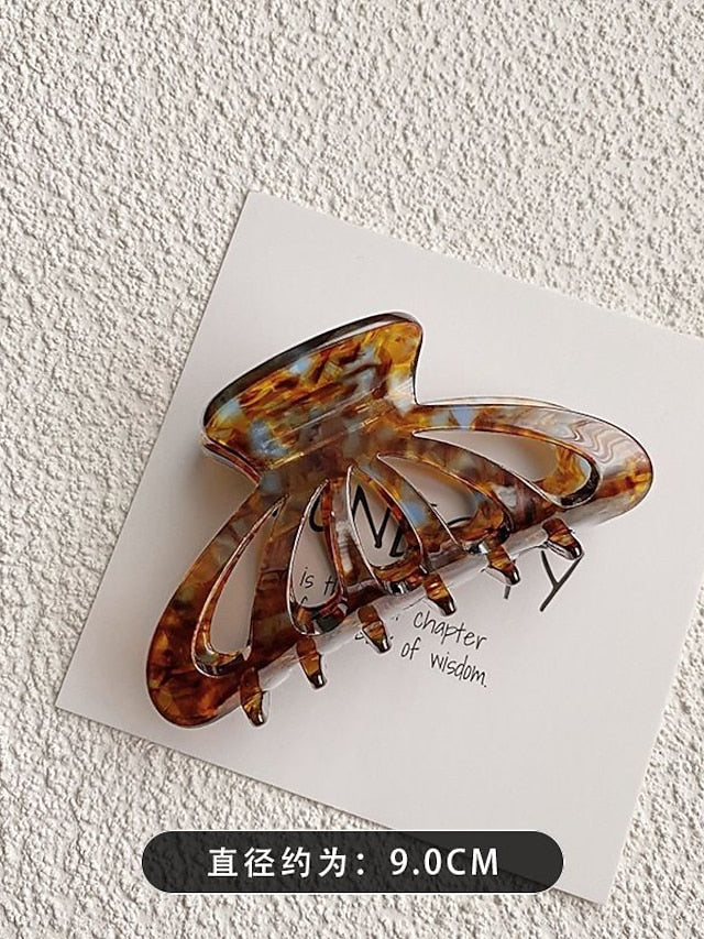 1PC Girls' Hair Hair Claw Various Hair Clip  Aliya&K 8 Pack For Women Girls Hair Claw Clips Matte Gold Crystal Hair Claws Acetic Acid Hair Clips for Women