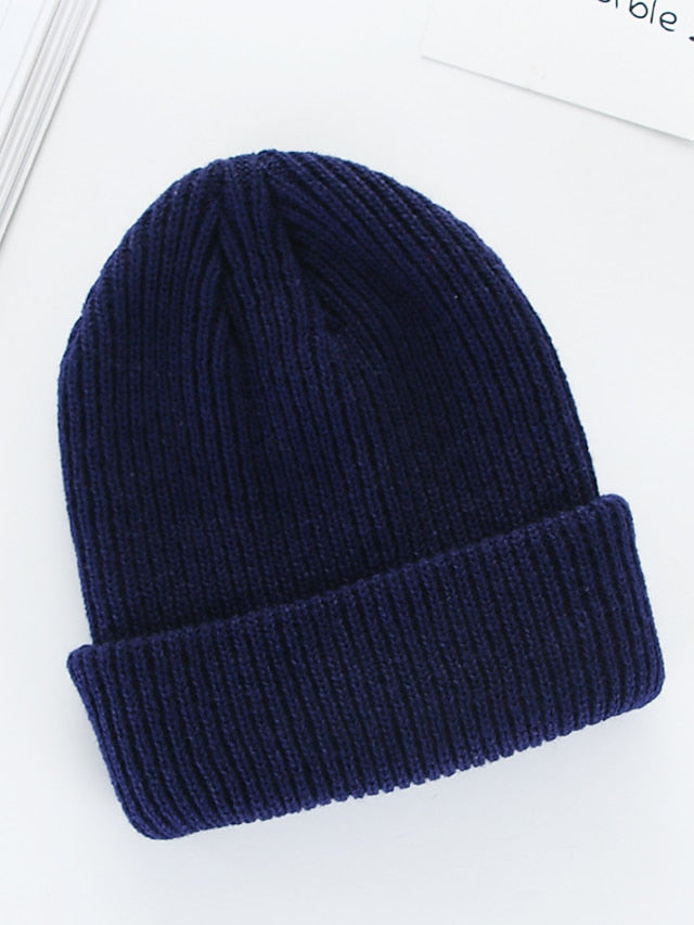 Hat Beanie / Slouchy Light Pink Black Wine Outdoor Street Dailywear Knit Pure Color Comfort Warm Breathable for Women