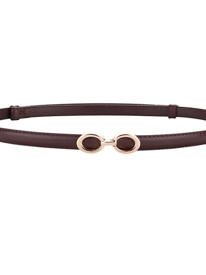 Belt Genuine Leather Wine Red White Black Dark Green khaki Buckle Vacation Dress Work Solid Color for Women