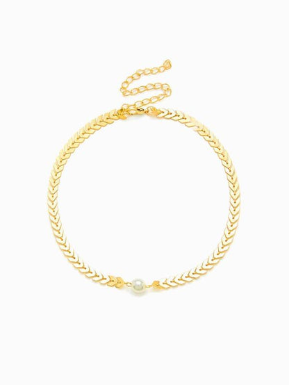 Arrow Choker With Faux Pearl for Women