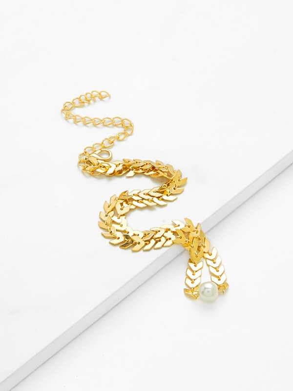 Arrow Choker With Faux Pearl for Women