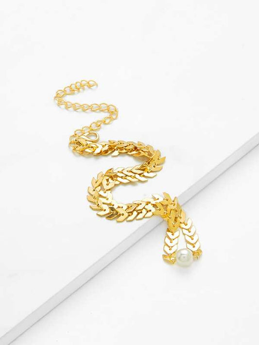 Arrow Choker With Faux Pearl for Women