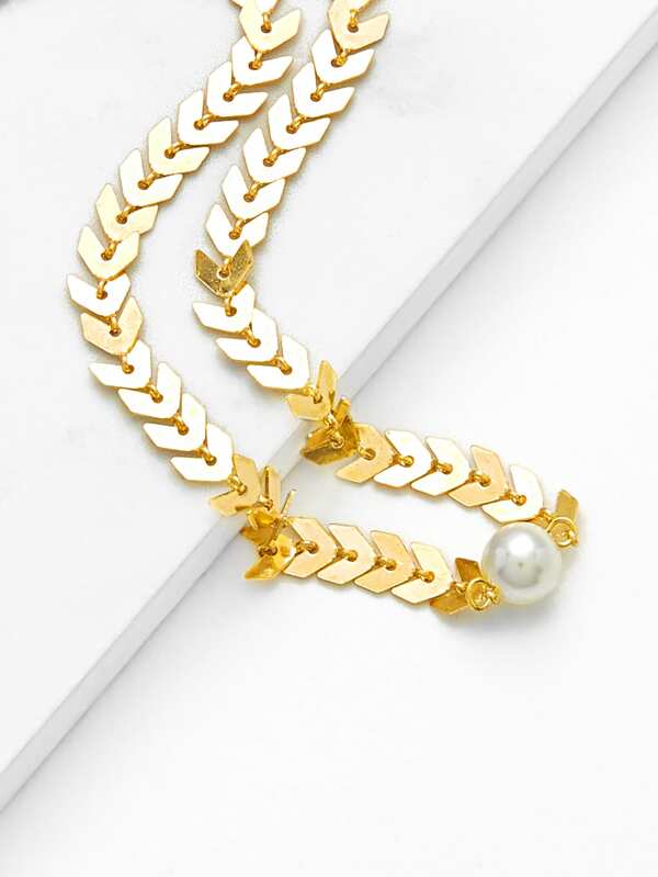 Arrow Choker With Faux Pearl for Women