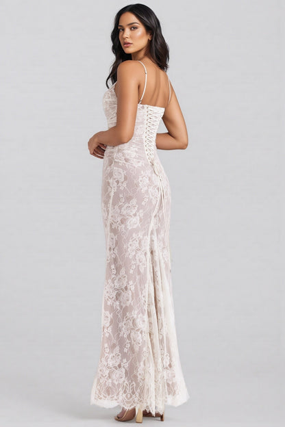 Yoshi Vintage Cream Lace Maxi Dress