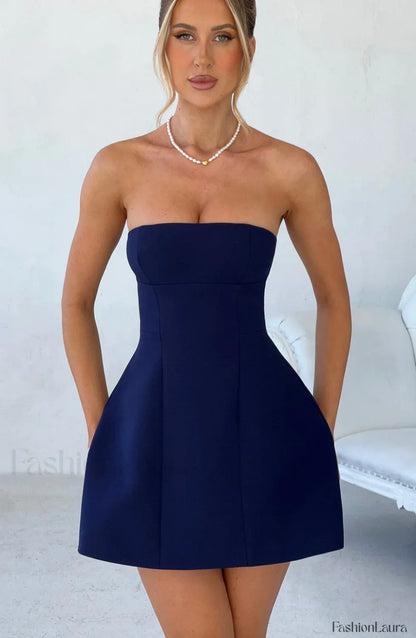 Asha Mini Graceful Dress - Navy