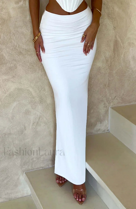 Astrid Maxi Graceful Skirt - White