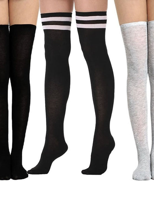 Stockings Work Daily Holiday Solid Color Polyester Cotton Simple Casual Lolita Casual Cute Casual / Daily 1 Pair for Women