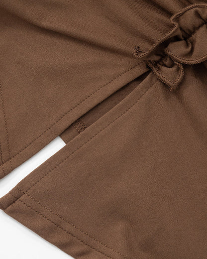 Solid Color One Shoulder Gathered Lace T-Shirt Top