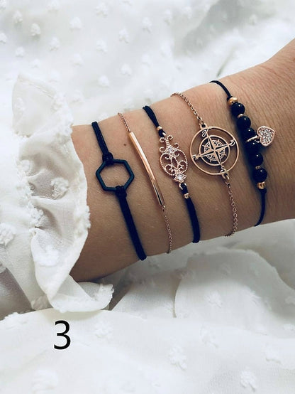 1 Set Wrap Bracelets Men Women Hemp Cords Wood Beads Ethnic Tribal Bracelets Leather Wristbands for Women