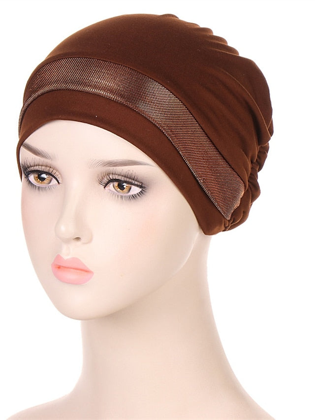 Soft Stretchy Under Scarf Cap for Women Soild Color Inner Hijab Bonnet Muslim Under Hijab Turban Hat for Women