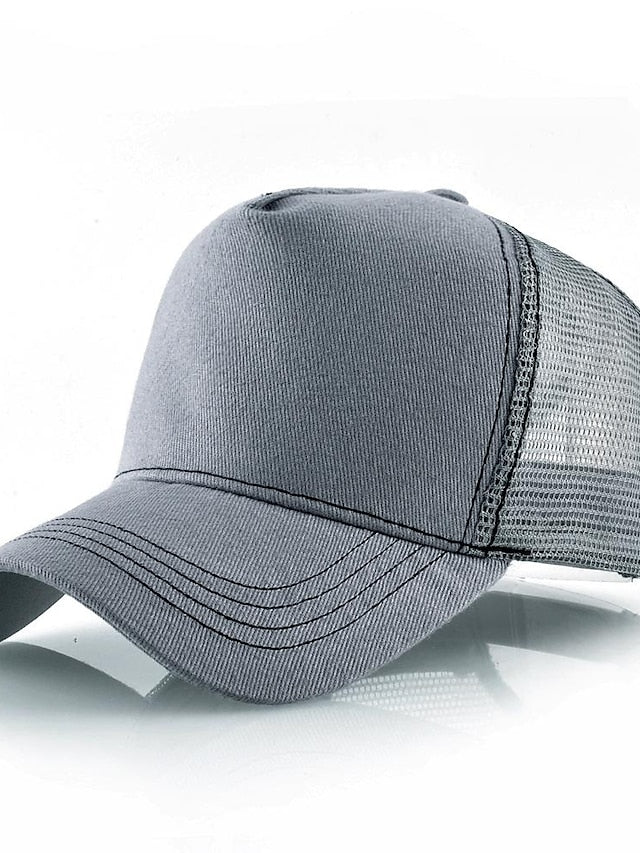 solid color cotton baseball cap european and american retro mesh cap peaked cap trucker hat men's spring and autumn simple tennis cap for Women